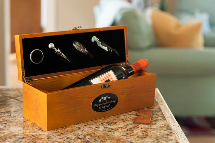 Personalized Wood Wine Box from LifeLong Gifts by Magnets USA